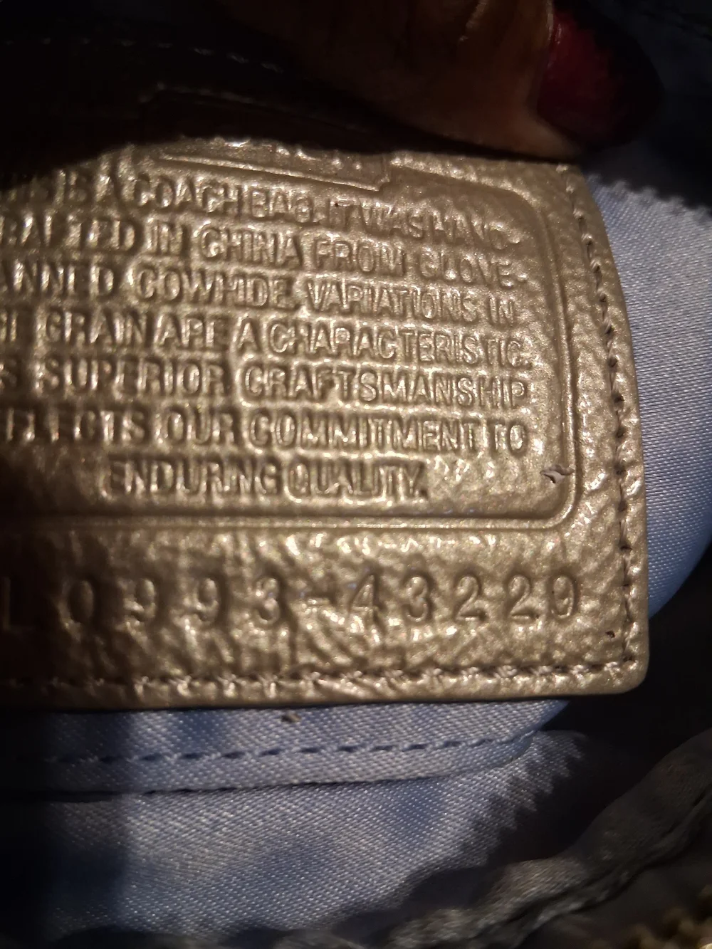 Coach Metallic Gold Leather Embossed C Pattern Wristlet Clutch